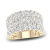 Thumbnail Image 1 of Marquise-Cut & Pear-Shaped Lab-Grown Diamond Three-Row Ring 4-3/4 ct tw 14K Yellow Gold