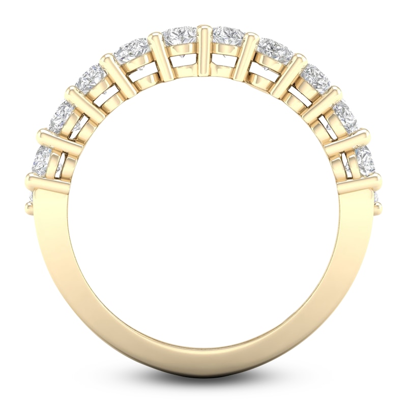 Main Image 3 of Marquise-Cut & Pear-Shaped Lab-Grown Diamond Three-Row Ring 4-3/4 ct tw 14K Yellow Gold