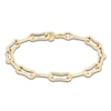 Thumbnail Image 1 of Italia D'Oro Bone Paperclip Link Chain Bracelet 6mm Hollow 14K Yellow Gold 7.5"