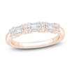 Thumbnail Image 1 of Certified Round & Emerald-Cut Diamond Wedding Band 3/4 ct tw 14K Rose Gold
