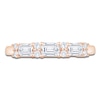 Thumbnail Image 3 of Certified Round & Emerald-Cut Diamond Wedding Band 3/4 ct tw 14K Rose Gold