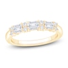 Thumbnail Image 1 of Certified Round & Emerald-Cut Diamond Wedding Band 3/4 ct tw 14K Yellow Gold