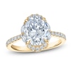 Thumbnail Image 1 of Vera Wang VOW Oval-Cut Lab-Grown Diamond Halo Engagement Ring 3 ct tw 14K Yellow Gold