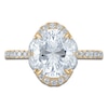 Thumbnail Image 3 of Vera Wang VOW Oval-Cut Lab-Grown Diamond Halo Engagement Ring 3 ct tw 14K Yellow Gold