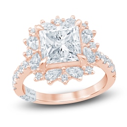 Pnina Tornai Princess-Cut Lab-Grown Diamond Halo Engagement Ring 4-1/5 ct tw 14K Rose Gold
