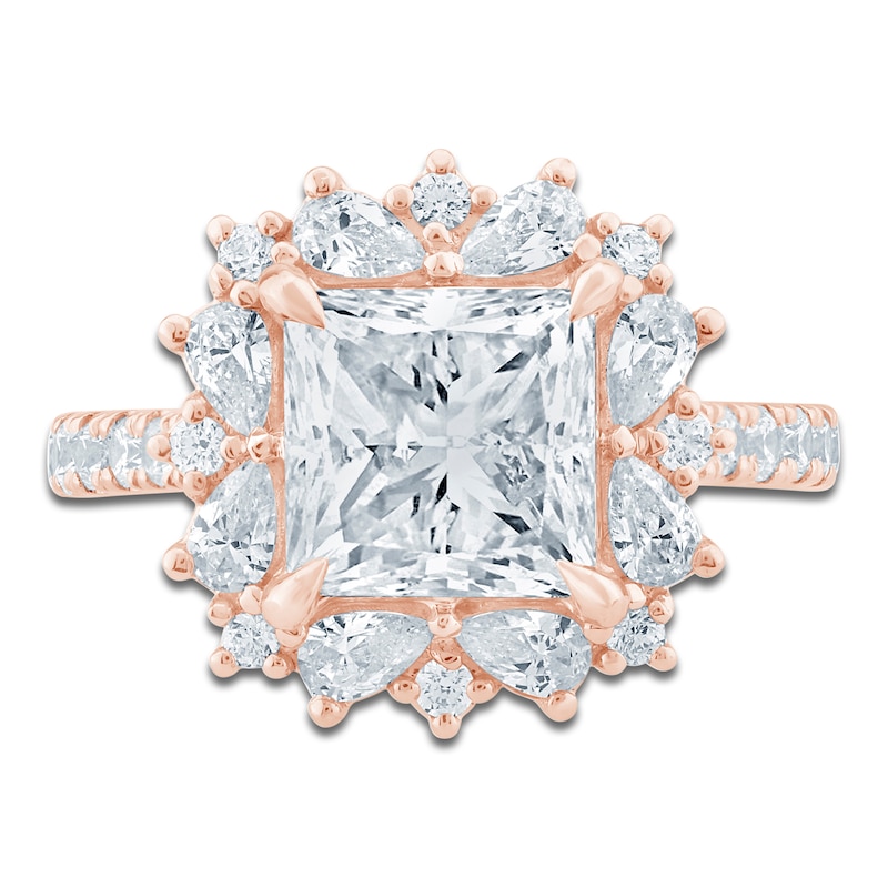 Main Image 3 of Pnina Tornai Princess-Cut Lab-Grown Diamond Halo Engagement Ring 4-1/5 ct tw 14K Rose Gold