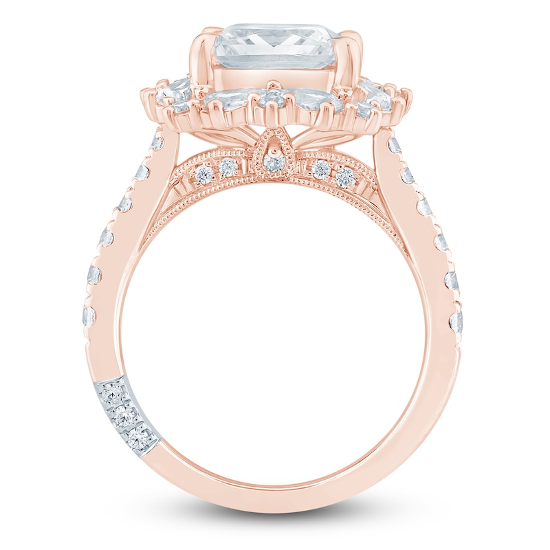 Main Image 4 of Pnina Tornai Princess-Cut Lab-Grown Diamond Halo Engagement Ring 4-1/5 ct tw 14K Rose Gold