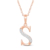 Thumbnail Image 1 of Diamond Initial S Necklace 1/20 ct tw 10K Rose Gold 18"