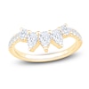 Thumbnail Image 1 of Pear-Shaped & Round-Cut Lab-Grown Diamond Contour Anniversary Ring 1 ct tw 14K Yellow Gold
