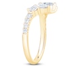 Thumbnail Image 2 of Pear-Shaped & Round-Cut Lab-Grown Diamond Contour Anniversary Ring 1 ct tw 14K Yellow Gold