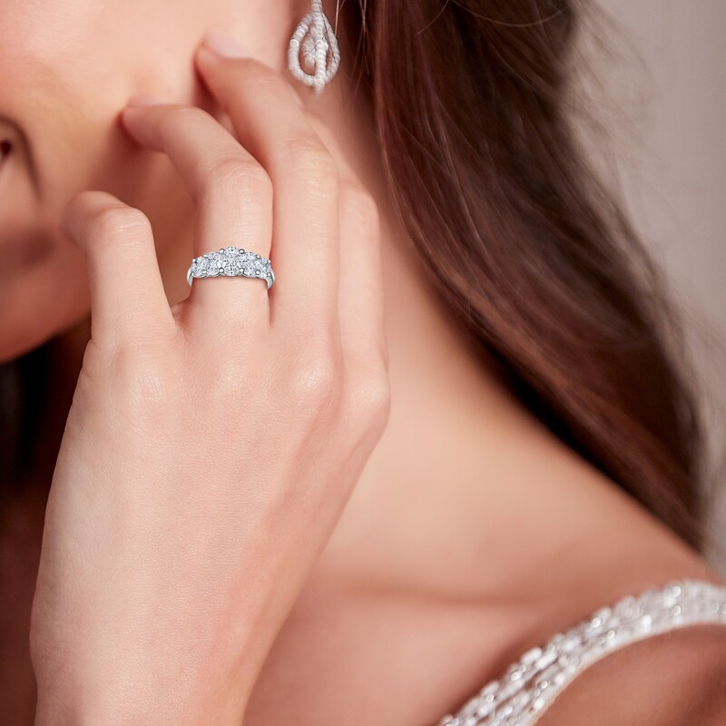 Main Image 3 of Brilliant Moments Princess & Marquise-Cut Multi-Diamond Engagement Ring 1 ct tw 14K White Gold