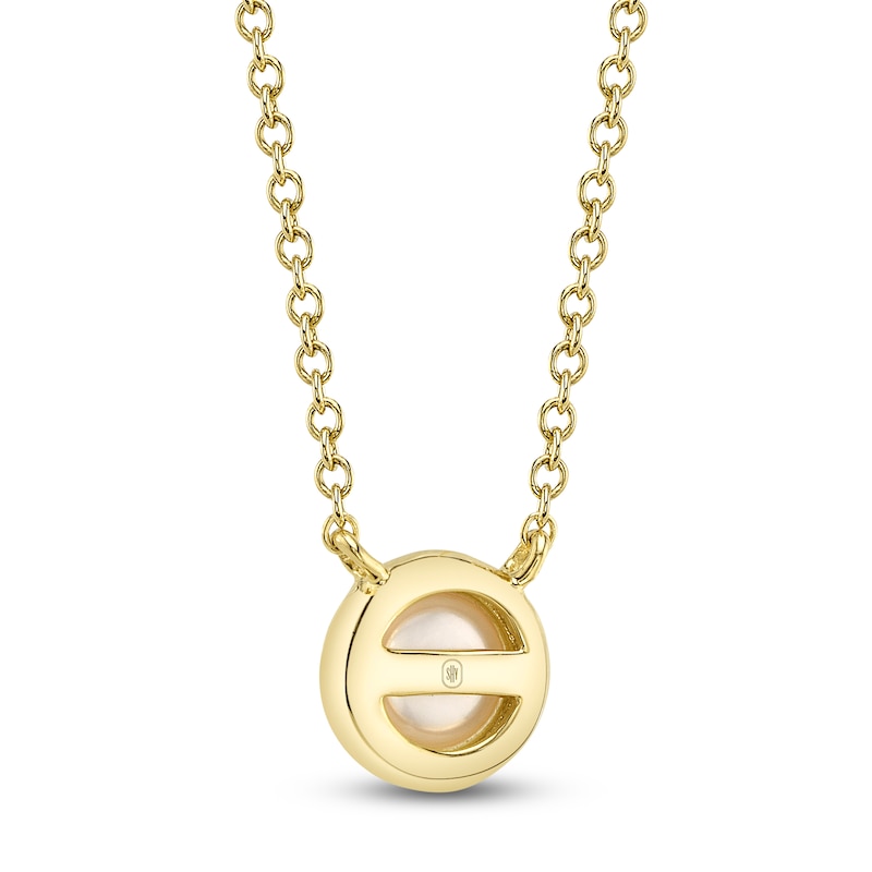 Main Image 3 of Shy Creation Bezel-Set Cultured Pearl Necklace 14K Yellow Gold 18"