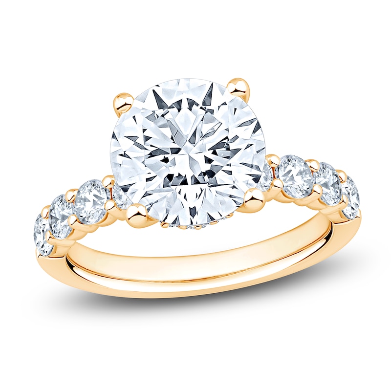 Main Image 1 of Round-Cut Lab-Grown Diamond Engagement Ring 5 ct tw 14K Yellow Gold