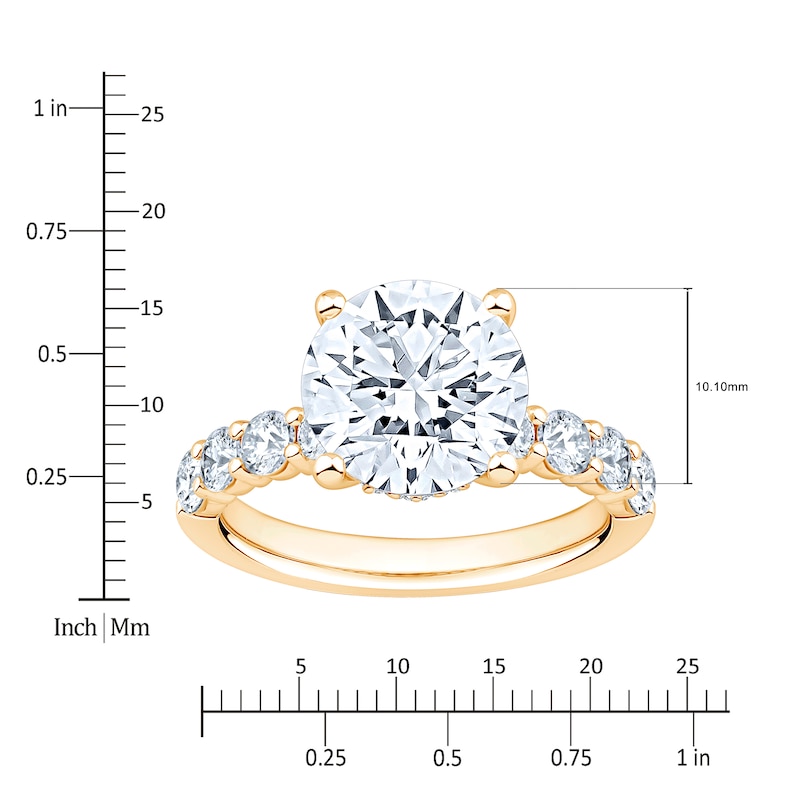 Main Image 4 of Round-Cut Lab-Grown Diamond Engagement Ring 5 ct tw 14K Yellow Gold