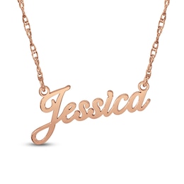 Script Name Necklace 14K Rose Gold 18"