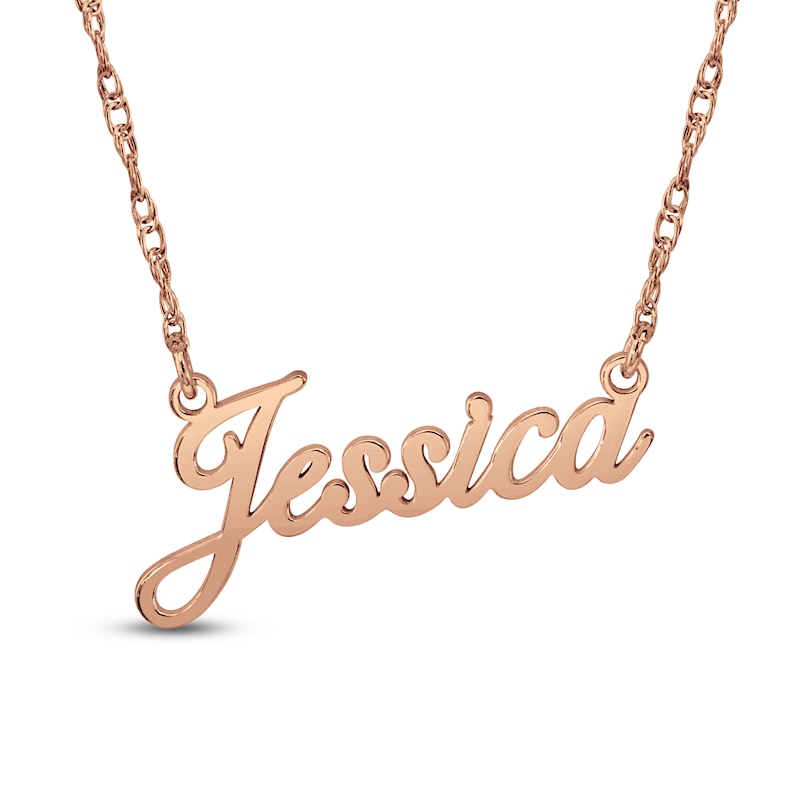 Main Image 1 of Script Name Necklace 14K Rose Gold 18"