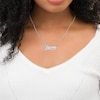 Thumbnail Image 5 of Diamond Accent Hearts Name Necklace 14K White Gold 18"