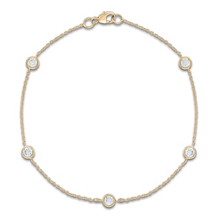 Jared Signature Bezel Collection Lab-Grown Diamond Station Bracelet 1/2 ct tw 14K Yellow Gold 7.5"