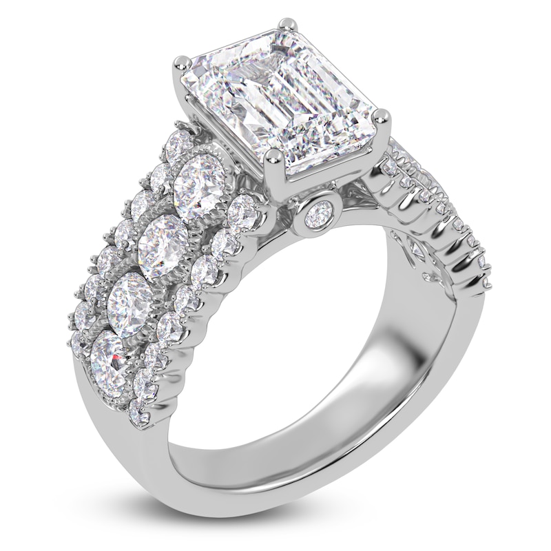 Main Image 2 of Radiant-Cut Lab-Grown Diamond Engagement Ring 3-3/4 ct tw 14K White Gold