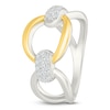 Thumbnail Image 3 of Diamond Chain Link Fashion Ring 1/5 ct tw Sterling Silver & 10K Yellow Gold