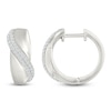 Thumbnail Image 1 of Diamond Wave Hoop Earrings 1/3 ct tw Sterling Silver