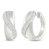 Thumbnail Image 2 of Diamond Wave Hoop Earrings 1/3 ct tw Sterling Silver