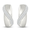 Thumbnail Image 3 of Diamond Wave Hoop Earrings 1/3 ct tw Sterling Silver