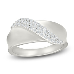Diamond Wave Fashion Ring 1/4 ct tw Sterling Silver