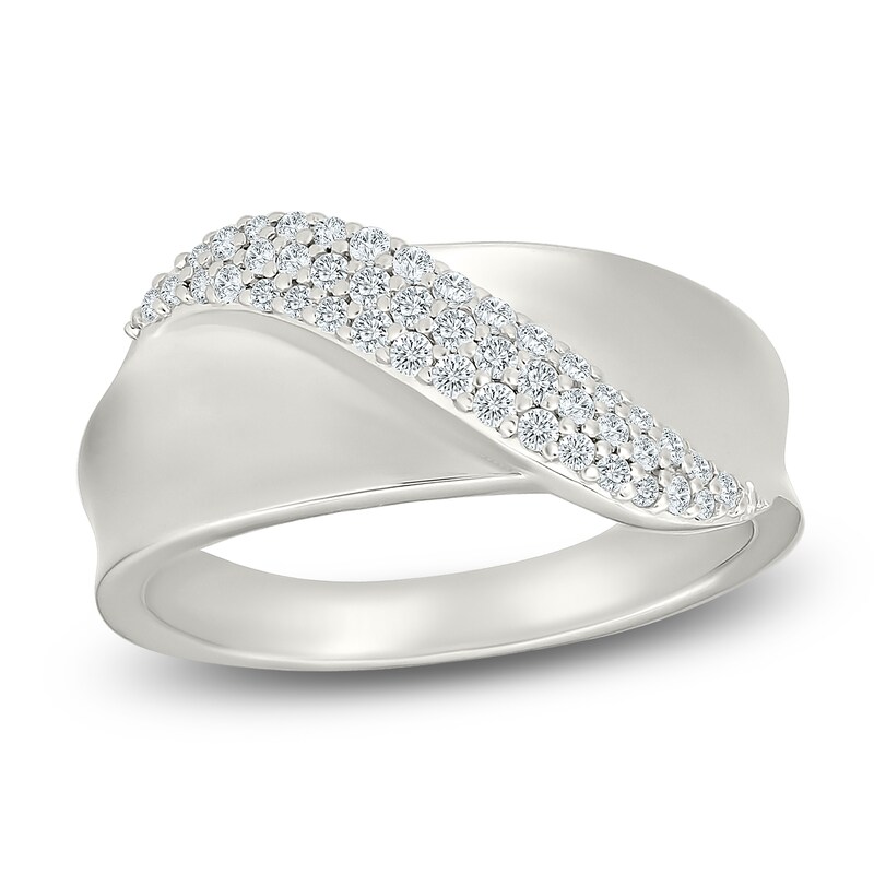 Main Image 1 of Diamond Wave Fashion Ring 1/4 ct tw Sterling Silver