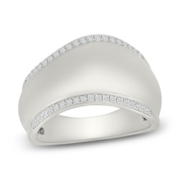 Diamond Wave Fashion Ring 1/6 ct tw Sterling Silver