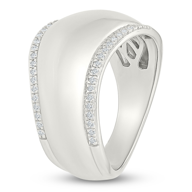 Main Image 2 of Diamond Wave Fashion Ring 1/6 ct tw Sterling Silver