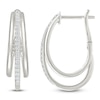Thumbnail Image 1 of Diamond Three-Row Split Hoop Earrings 1/4 ct tw Sterling Silver