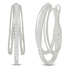 Thumbnail Image 2 of Diamond Three-Row Split Hoop Earrings 1/4 ct tw Sterling Silver