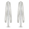 Thumbnail Image 3 of Diamond Three-Row Split Hoop Earrings 1/4 ct tw Sterling Silver
