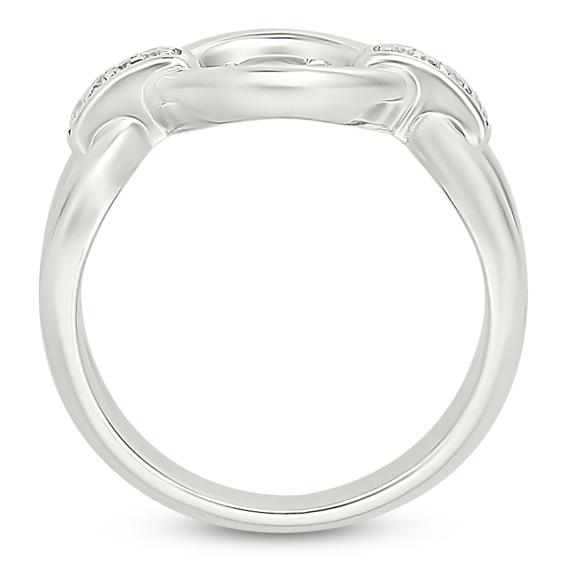 Main Image 2 of Diamond Circle Chain Link Fashion Ring 1/20 ct tw Sterling Silver