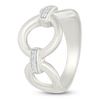 Thumbnail Image 3 of Diamond Circle Chain Link Fashion Ring 1/20 ct tw Sterling Silver