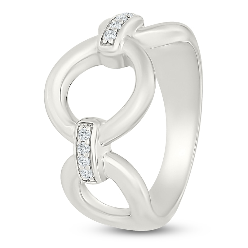 Main Image 3 of Diamond Circle Chain Link Fashion Ring 1/20 ct tw Sterling Silver