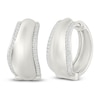 Thumbnail Image 2 of Diamond Wave Hoop Earrings 1/4 ct tw Sterling Silver