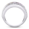 Thumbnail Image 3 of Baguette-Cut Multi-Color Lab-Created Sapphire Fashion Band Sterling Silver