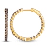Thumbnail Image 1 of Le Vian Chocolate Diamond Inside-Out Hoop Earrings 2 ct tw 14K Honey Gold