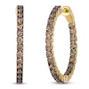 Thumbnail Image 2 of Le Vian Chocolate Diamond Inside-Out Hoop Earrings 2 ct tw 14K Honey Gold