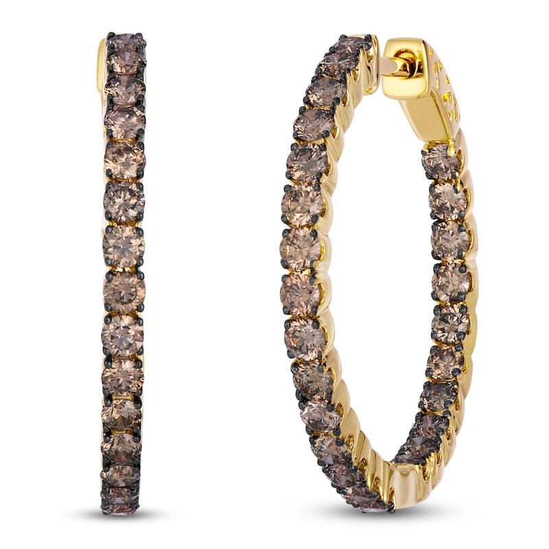 Main Image 2 of Le Vian Chocolate Diamond Inside-Out Hoop Earrings 2 ct tw 14K Honey Gold