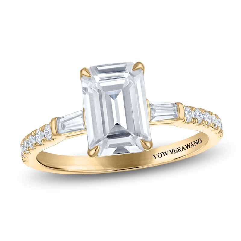 Main Image 1 of Vera Wang VOW Emerald-Cut Lab-Grown Diamond Engagement Ring 2-1/4 ct tw 14K Yellow Gold