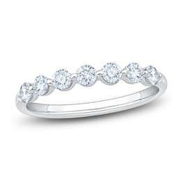 Certified Diamond Seven-Stone Anniversary Ring 1/2 ct tw 14K White Gold
