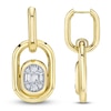 Thumbnail Image 1 of Shy ICON Lumeria Baguette & Round-Cut Diamond Hoop Drop Earrings 1 ct tw 14K Yellow Gold B22001016