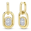 Thumbnail Image 2 of Shy ICON Lumeria Baguette & Round-Cut Diamond Hoop Drop Earrings 1 ct tw 14K Yellow Gold B22001016
