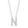 Thumbnail Image 1 of Shy Creation Diamond Accent Initial "N" Necklace 14K White Gold 18" SC55007903-N