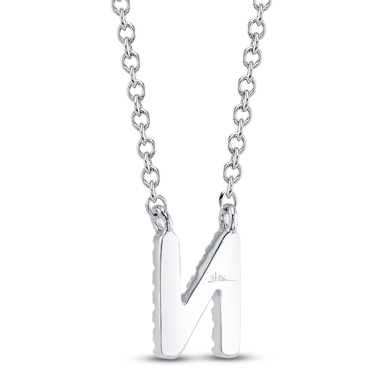 Main Image 3 of Shy Creation Diamond Accent Initial "N" Necklace 14K White Gold 18" SC55007903-N
