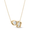 Thumbnail Image 3 of Jared Signature Bezel-Set Emerald-Cut & Pear-Shaped Lab-Grown Diamond Toi et Moi Necklace 2 ct tw 14K Yellow Gold 18"
