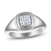 Thumbnail Image 1 of Jared Signature Princess-Cut Lab-Grown Diamond Solitaire Bezel-Set Signet Ring 3/4 ct tw Sterling Silver (VS2/F)